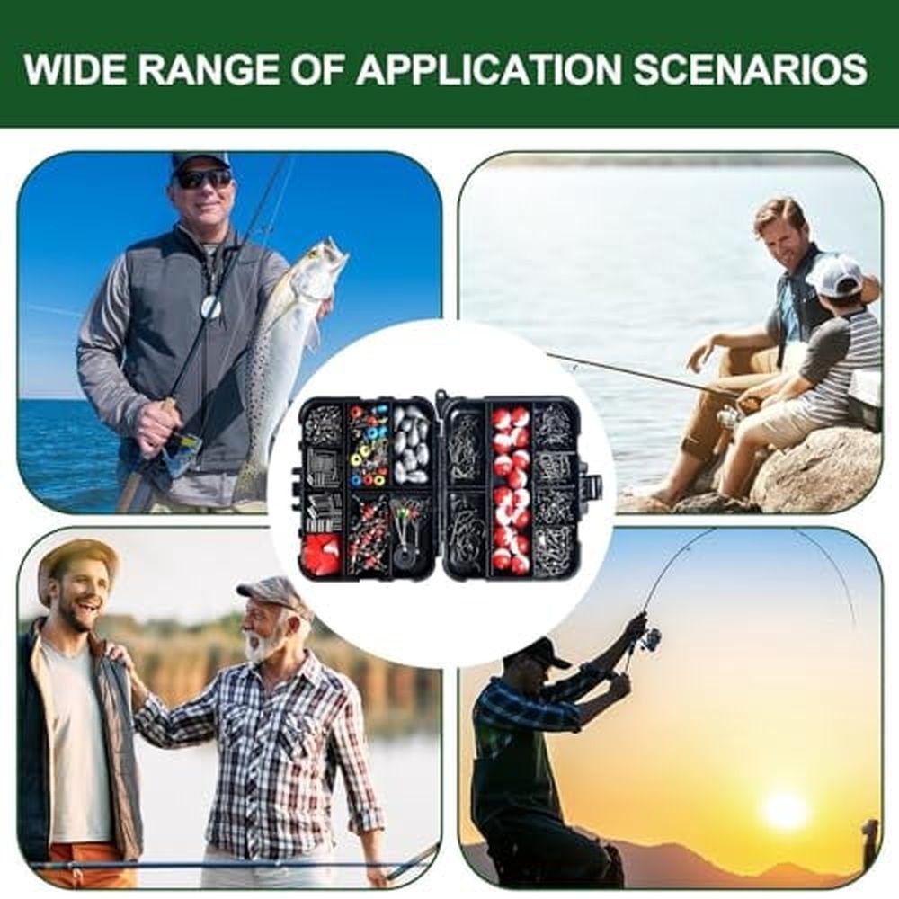 Fishing Tackle Kit,Fishing Tackle Box Kit,263 Fishing Tackle - Portable Tackle Box Kit,Fishing Equipment for Rivers and Lakes Reservoir Pond