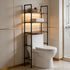 Over the Toilet Storage Shelf, 3 Tier Bathroom Shelf Organizer for Toiletries Towels and Toilet Paper, Space Saving Metal Frame Storage Unit for Behind Toilet