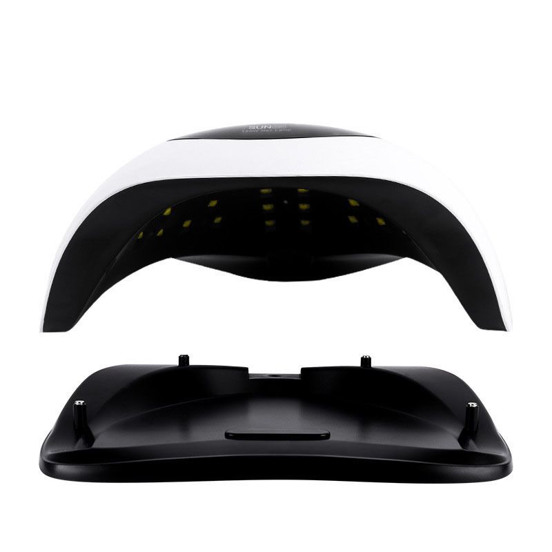 120W LED UV Light Dryer for Nails Gel Polish 57 LEDs 4 Timer Preset, Auto On Fingernail Powercord （white）