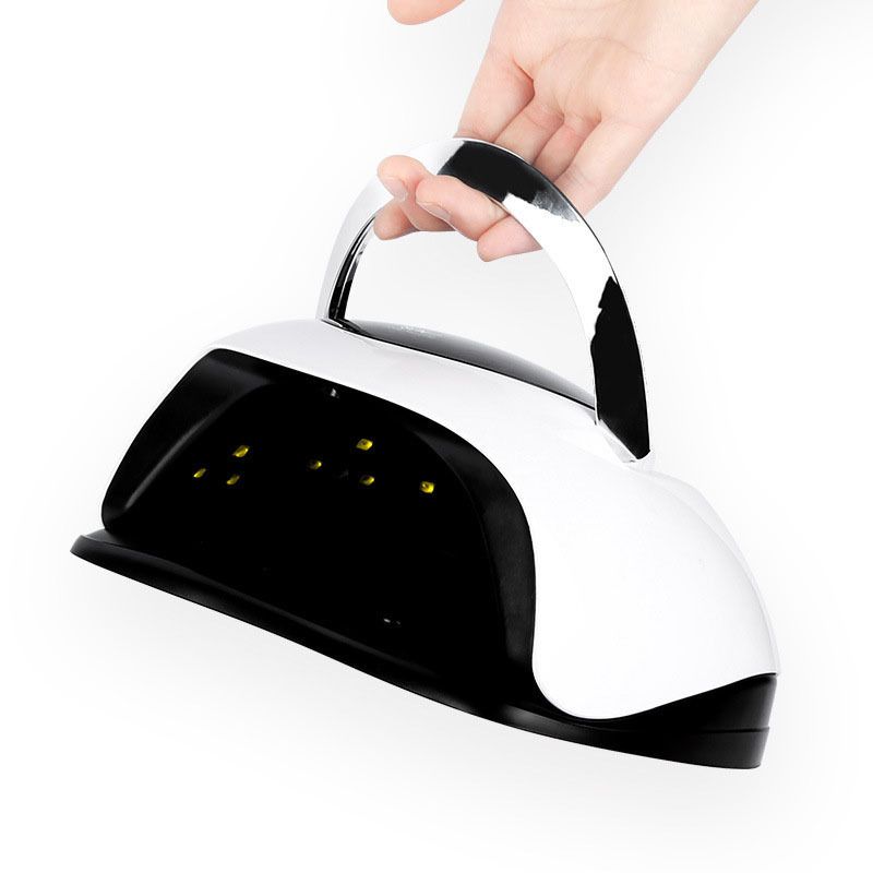120W LED UV Light Dryer for Nails Gel Polish 57 LEDs 4 Timer Preset, Auto On Fingernail Powercord （white）
