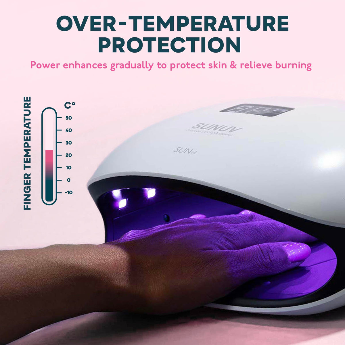 UV Light for Nails, LED UV Lamp for Gel Nails with 4 Timer Settings, Nail Dryer for Gel Polish for Home Salon Black