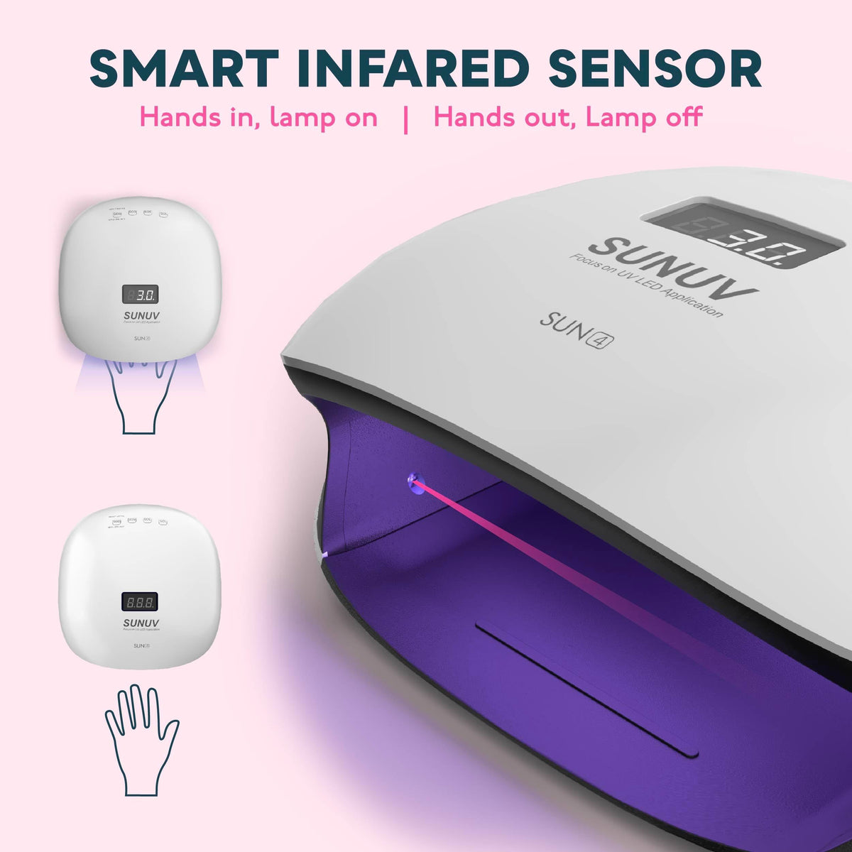 UV Light for Nails, LED UV Lamp for Gel Nails with 4 Timer Settings, Nail Dryer for Gel Polish for Home Salon Black