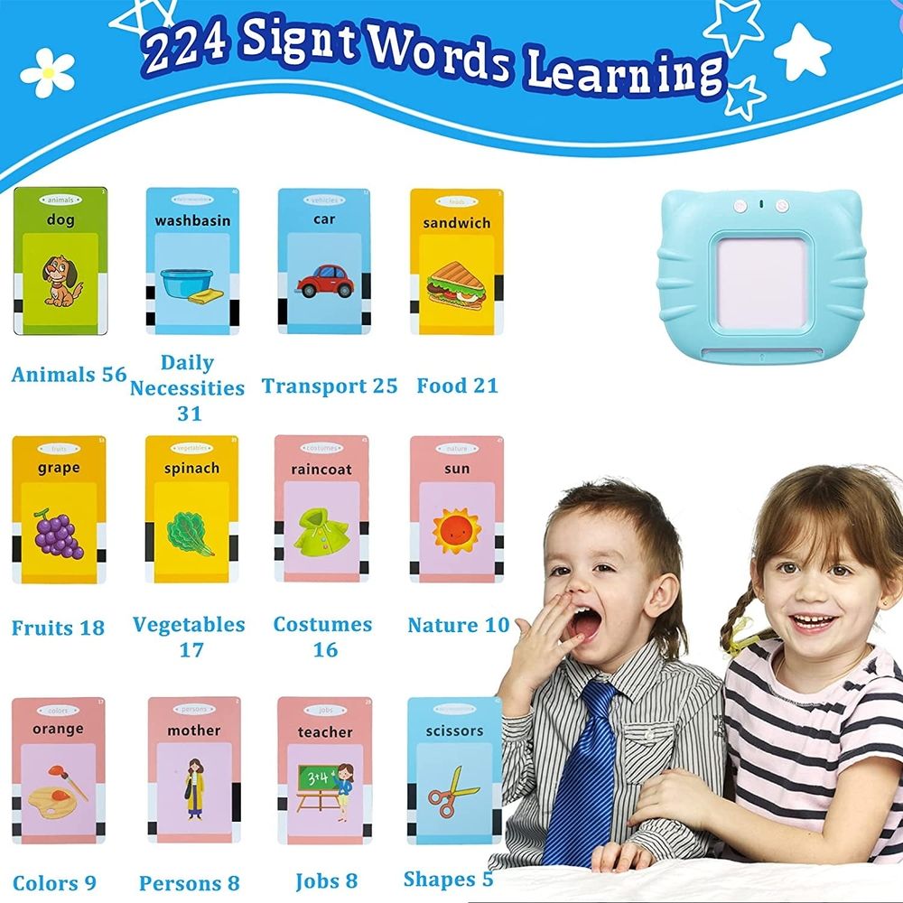 Talking Flash Cards Learning Toys for 1-6 Years Old Boys Girls, Educational Toddlers Toys for Kids, Speech Therapy Montessori Toys Autism Toys Christmas Birthday Gifts for Toddler