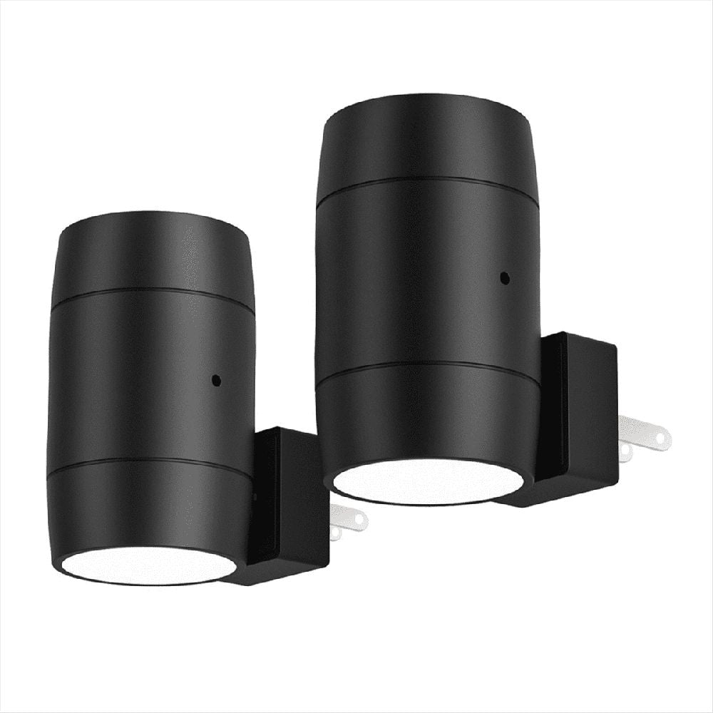 2Pcs LED Night Light Plug in Wall Lamp Sensor Adjustable Brightness Dimmable Night Lights for Hallway Bedroom US Plug,2 * Night Light,Black
