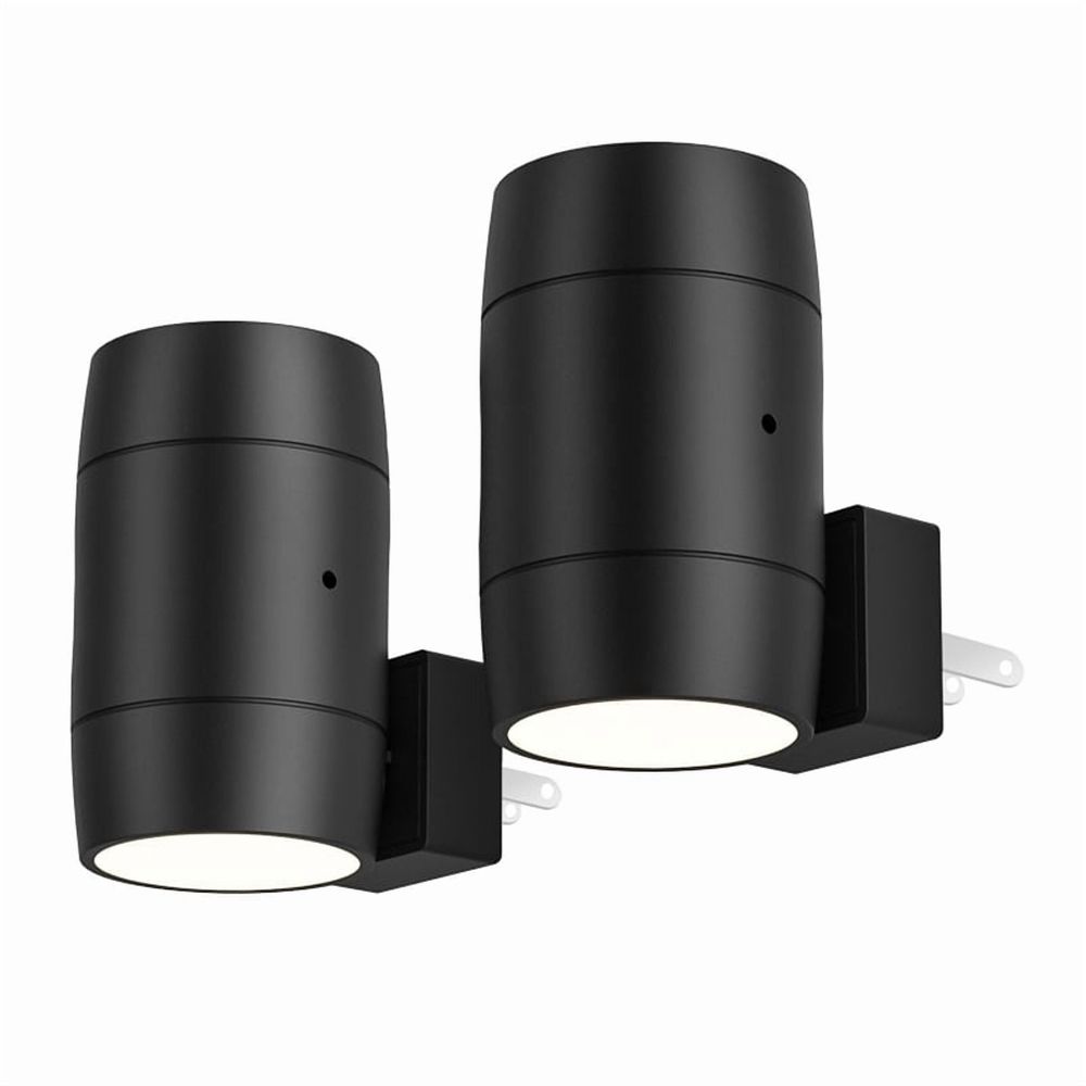 2Pcs LED Night Light Plug in Wall Lamp Sensor Adjustable Brightness Dimmable Night Lights for Hallway Bedroom US Plug,2 * Night Light,Black