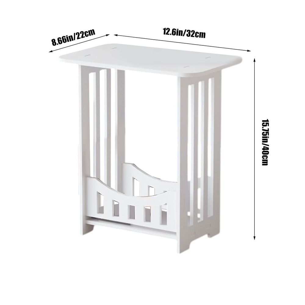 2 Tier End Table, Side Table with Removable Tray, End Table Round Side Table Small Table, for Small Space, Living Room, Bedroom