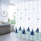 180*180cm Fabric Shower Curtain for Bathroom, Nautical Shower Curtain Coastal Shower Curtain Waterproof with Hooks, Sailboats