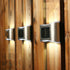 4 Pack Solar Wall Lights up Down,Outdoor Solar Fence Lights,Water Proof LED Modern Lighting Decor, Outdoor Solar Lights for Step