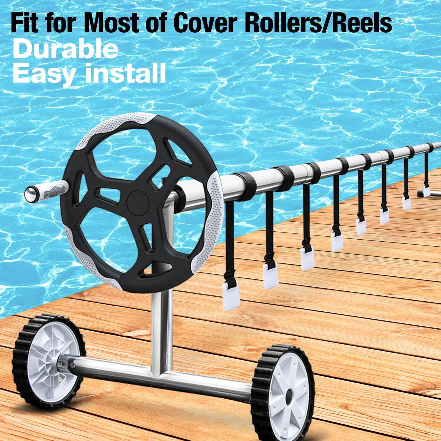 Solar Pool Cover Reel Straps Set - Easy Assembly and Strong Fastening Sunshade fishing line wheel set
