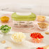 Garlic Chopper,Portable Garlic Mincer,Hand Push Garlic Press with Clear Storage Container for Both Home and Camping (Green,Large)