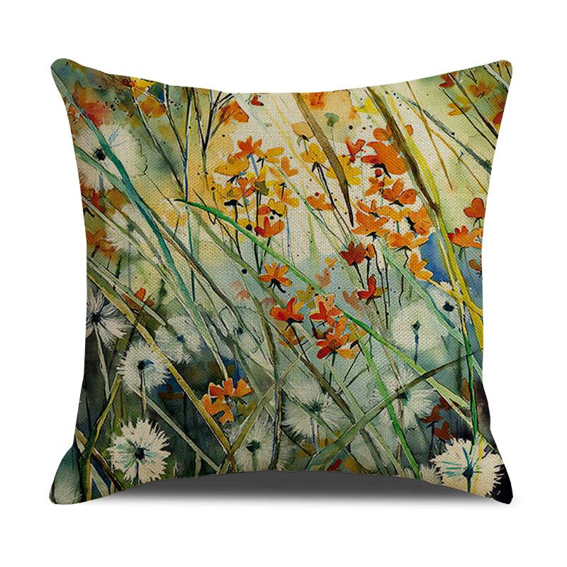 4 Pack Outdoor Waterproof Throw Pillow Covers 18x18 Inch Linen Garden Cushion Covers Vintage Red Flower Decorative Pillowcases