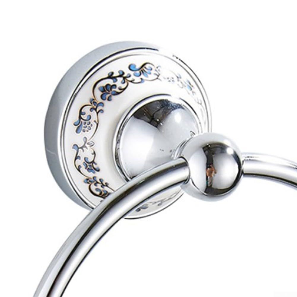 Chrome Towel Ring, Bath Hand Towel Holder , Silver Towel Rack Wall Mounted Towel Ring, Wall Mount Towel Holder Modern Round