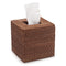 Rattan Tissue Box Cover Natural Woven Facial Napkin Holder Square Open bottom allows  (Honey Brown, 5.5x5.5x5.9 Inch)