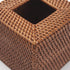Rattan Tissue Box Cover Natural Woven Facial Napkin Holder Square Open bottom allows  (Honey Brown, 5.5x5.5x5.9 Inch)