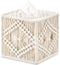 Square Open-Bottom Tissue Box Holder Boho Decor Tissue Organizer Bohemian Handmade Woven Tissue Cube Box for Bathroom Bedroom