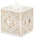 Square Open-Bottom Tissue Box Holder Boho Decor Tissue Organizer Bohemian Handmade Woven Tissue Cube Box for Bathroom Bedroom