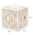 Square Open-Bottom Tissue Box Holder Boho Decor Tissue Organizer Bohemian Handmade Woven Tissue Cube Box for Bathroom Bedroom