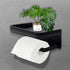 Toilet Paper Holder with Shelf, Matte Black Toilet Paper Holder, Toilet PaperHolder Wall Mount, Bathroom Adhesive Toilet Paper