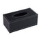 High-end Fashion PU Leather Tissue Box Holder Black with lid, Rectangular Napkin Facial Tissues Holder Dispenser(Black)