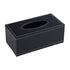 High-end Fashion PU Leather Tissue Box Holder Black with lid, Rectangular Napkin Facial Tissues Holder Dispenser(Black)
