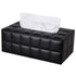 High-end Fashion PU Leather Tissue Box Holder Business Black, Rectangular Napkin Holder Drawer Paper Dispenser  (Black Checkered)