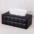 High-end Fashion PU Leather Tissue Box Holder Business Black, Rectangular Napkin Holder Drawer Paper Dispenser  (Black Checkered)