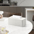 Tissue Box Cover Stylish PU Leather Rectangular Tissue Box Holder with Magnetic Bottom Cover for Bathroom Bedroom  (Cream-white)