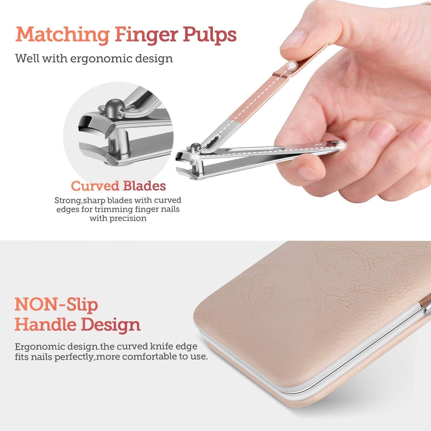 18 in 1 Stainless Steel Professional Manicure & Pedicure Kit for Women Includes Scissors Nail Cutte