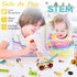 Tool Kit for Kids, Wooden Toddler Tools Set Including Tool Box & DIY Stickers, Montessori Educational Construction Toys