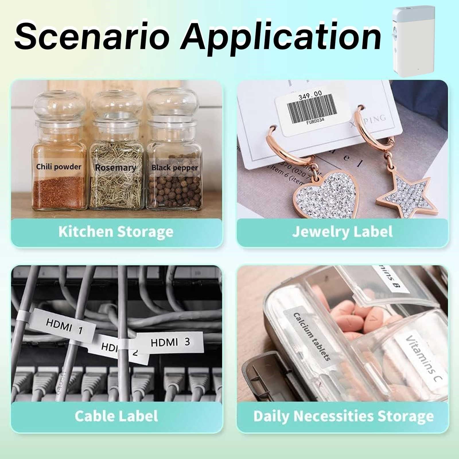 Label making machine with magnetic tape, portable wireless connection, multiple templates for mobile phones, easy to use