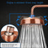 Copper Shower Heads Antique Red - Round 8 Inch Rainfall Garden High Pressure with Adjustable Rain Shower Heads
