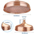 Copper Shower Heads Antique Red - Round 8 Inch Rainfall Garden High Pressure with Adjustable Rain Shower Heads