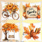 Fall Pillow Covers 4 Pack, 18x18 Autumn Maple Leaves Pillow Cases Fall Decorations Couch Pillow Cases, Linen Fall Decor