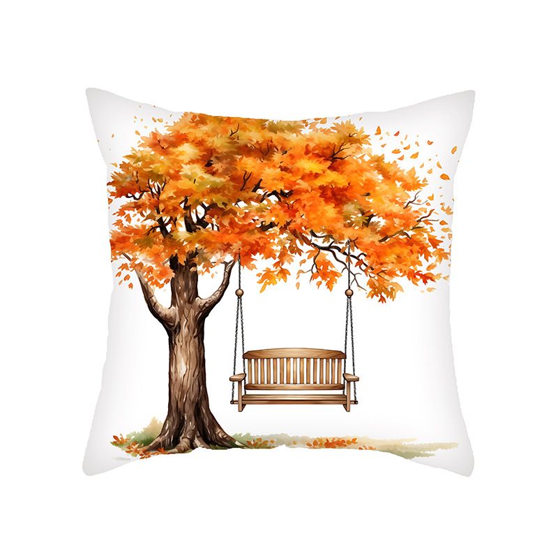 Fall Pillow Covers 4 Pack, 18x18 Autumn Maple Leaves Pillow Cases Fall Decorations Couch Pillow Cases, Linen Fall Decor