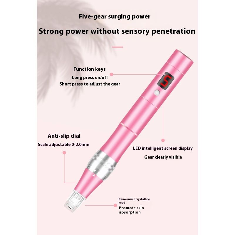 Rechargeable Microneedling Derma Pen Skin Care Microneedle Electric Derma Stamp Safe Nano Needling Pen at Home