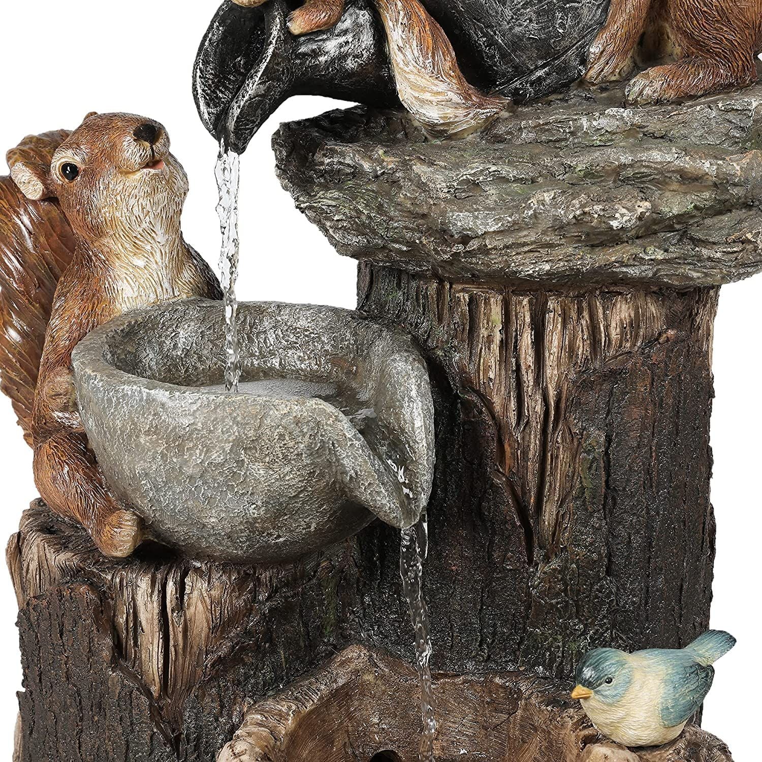 Garden Squirrel Animal Statue Miniatures Figurine, Resin Fairies Garden Accessories for Outdoor Yard Lawn Patio Porch