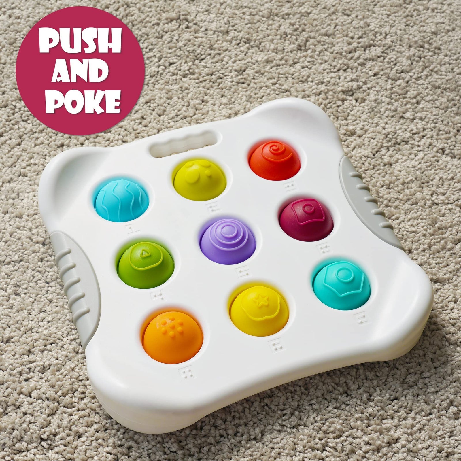 Sensory Baby Toys for 10+ Months, Montessori Busy Toy for 1 2 3 Year Old Toddlers Push and Popping Bubbles Fine Motor Skill