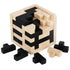 Wooden Brain Teaser Puzzle Cube Wooden Puzzles T-shaped Jigsaw Logic Puzzle Educational Toy for Kids and Adults