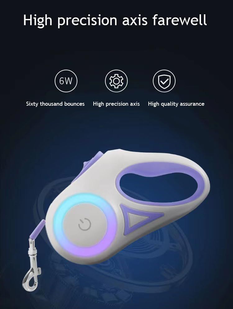Automatic 360° Retractable Dog Leash LED Luminous, Strong Nylon Tape 10ft , Best Dog Leash for Dogs, Ergonomic