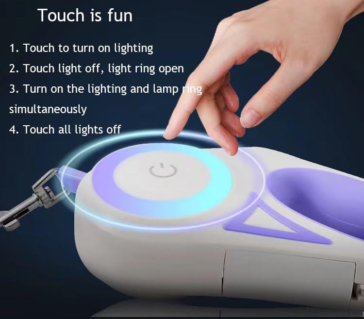 Automatic 360° Retractable Dog Leash LED Luminous, Strong Nylon Tape 10ft , Best Dog Leash for Dogs, Ergonomic