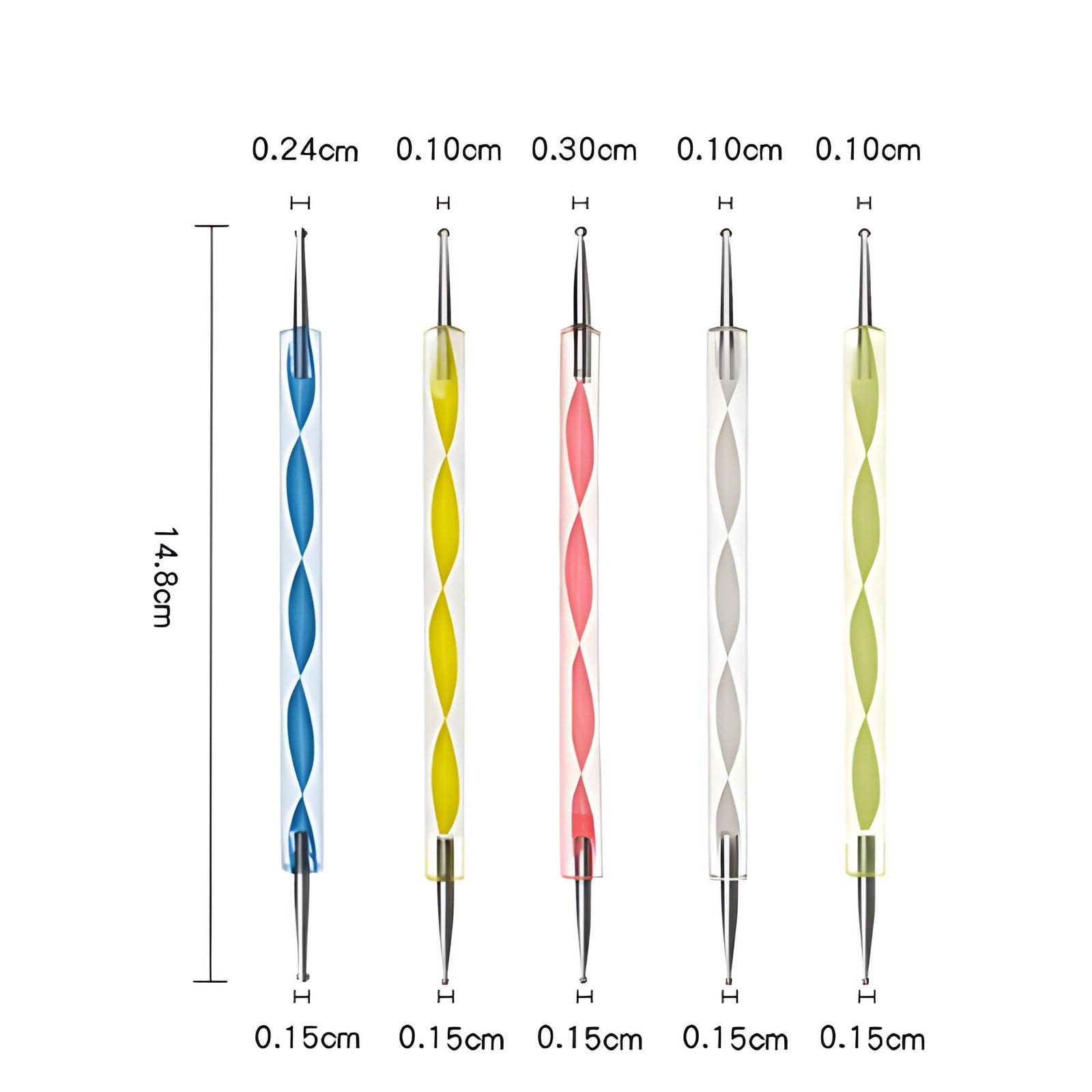 20-Piece Professional Nail Art Brushes Set, Dotting Tools, Dust Brush, Nail Drawing Pen for Perfect Manicure and Detailed Designs