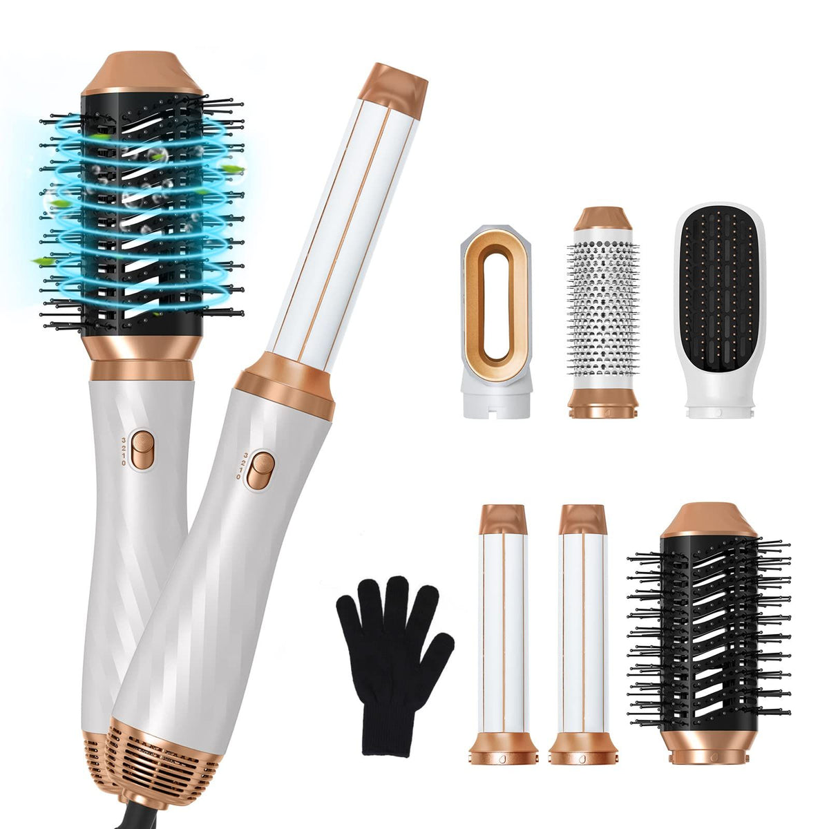 Blow Dryer Brush Detachable, Hair Dryer Brush, Air Hair Curling Iron Wrap Styler, Negative Ion Hair Straightener Brush