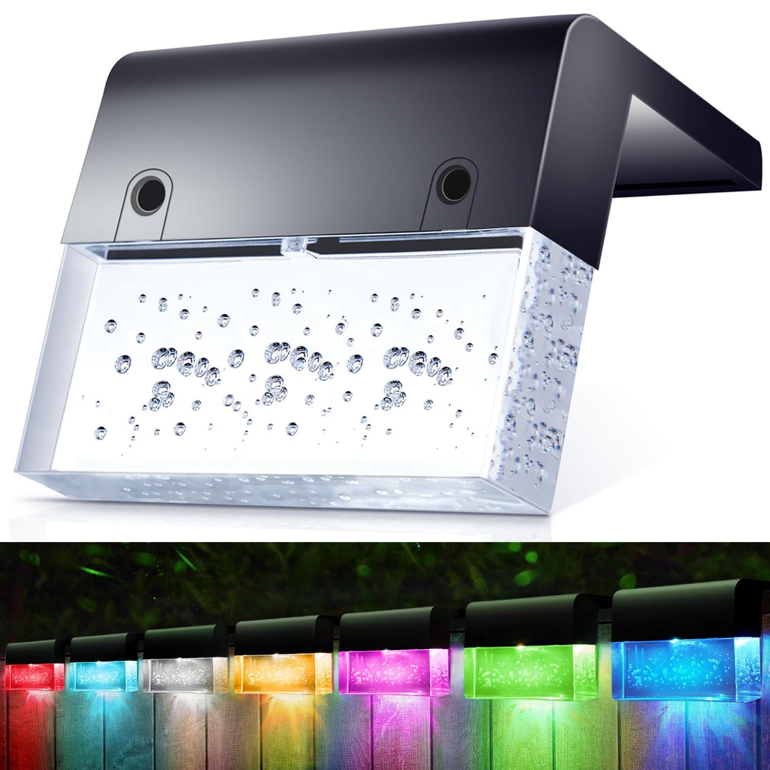 4pc Super Bright Waterproof Solar Deck Lights for Outside Stair Fence Step Pool Backyard Decor Warm White/7 Color