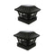 2pc Solar Outdoor Post Cap Lights - Includes Bases for Posts - Bright Light - Slate Black Post lights, fence lights