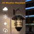 Hanging Wireless Solar Lantern, Waterproof Solar Lights with Wall Mount Kit for Garden Patio Porch Fence Decor