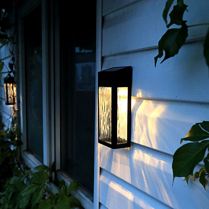 2pc Solar Fence Lights Solar Post Accent Light/Wall Light for Outdoor,  Porch and Garage, Body in Aluminum and Glass Waterproof