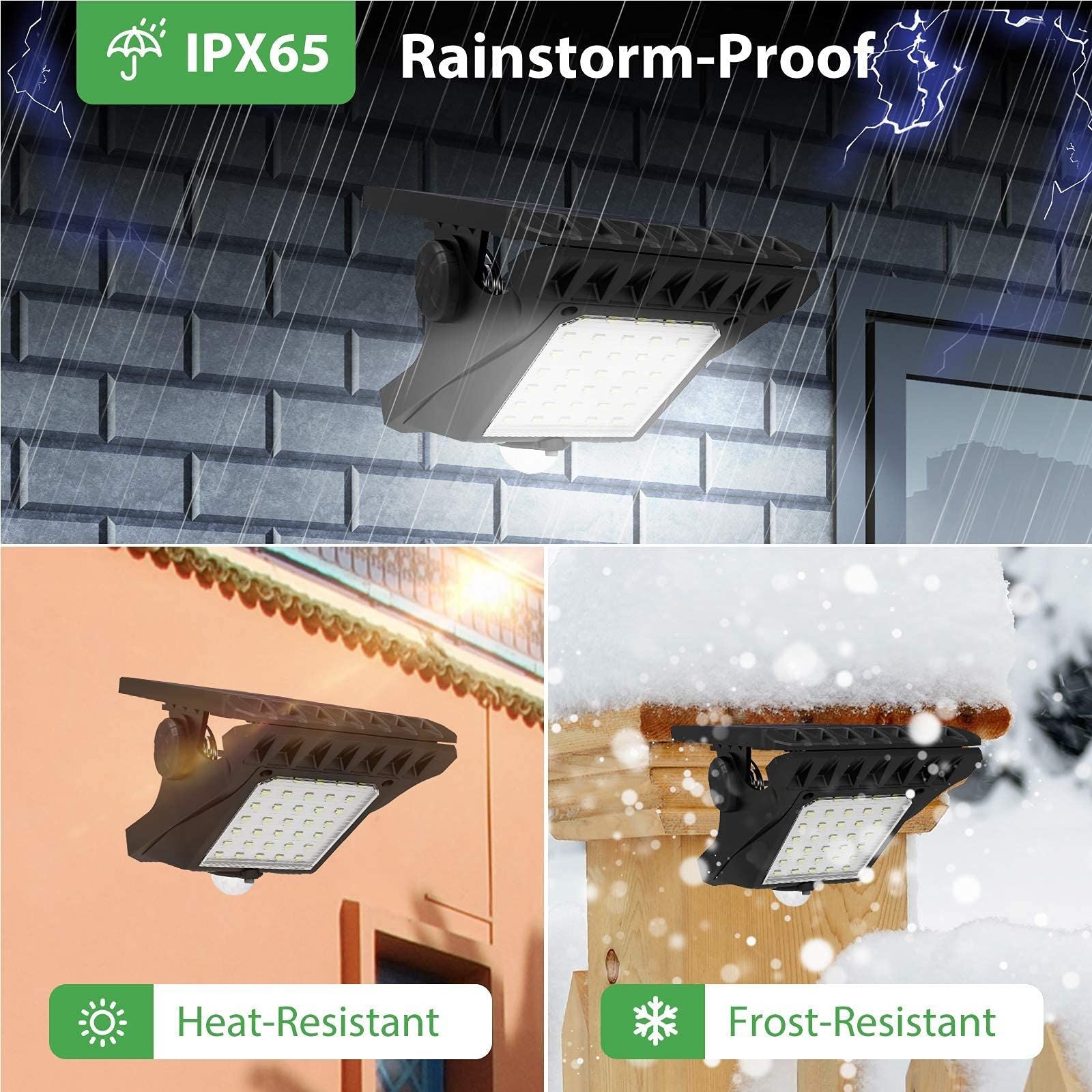 2pc Clip on Solar Lights Outdoor Waterproof Motion Sensor Lights Solar Security Lights for Chain Link Fence Camping Gate