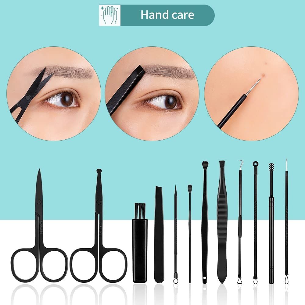 Manicure Set Stainless Steel Nail Clippers Pedicure Kit Portable Travel Household Nail Scissor Kit Nail Cutter Tool Set (18pcs)