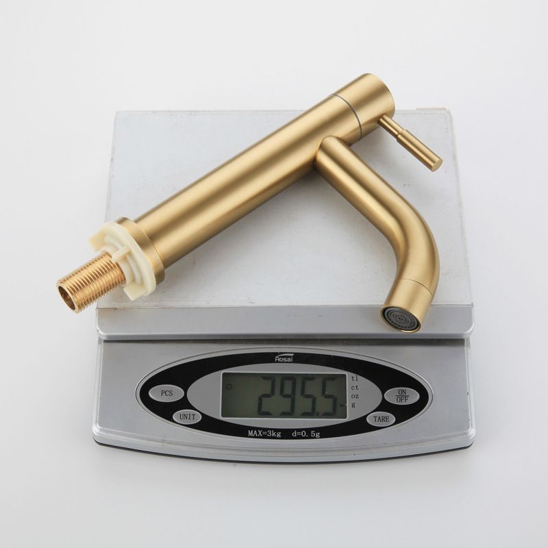 Solid Brass Single Handle Circular Faucet for Bathroom Sink | High Arc Faucet spout (Brushed Gold)
Drain and Supply Line