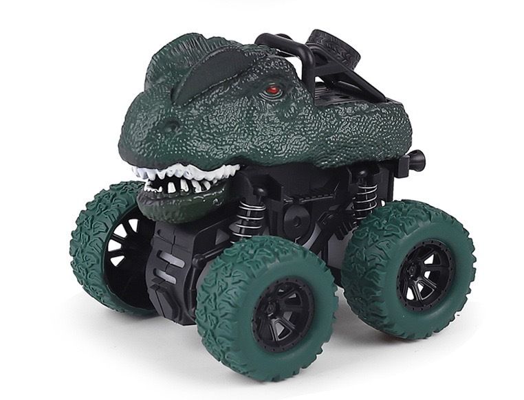 Dinosaur Truck Toys for Kids, 4 Pack Pull Back Vehicles Cars for Toddlers, Rotation 4 Wheels Drive Durable Friction Powered Push